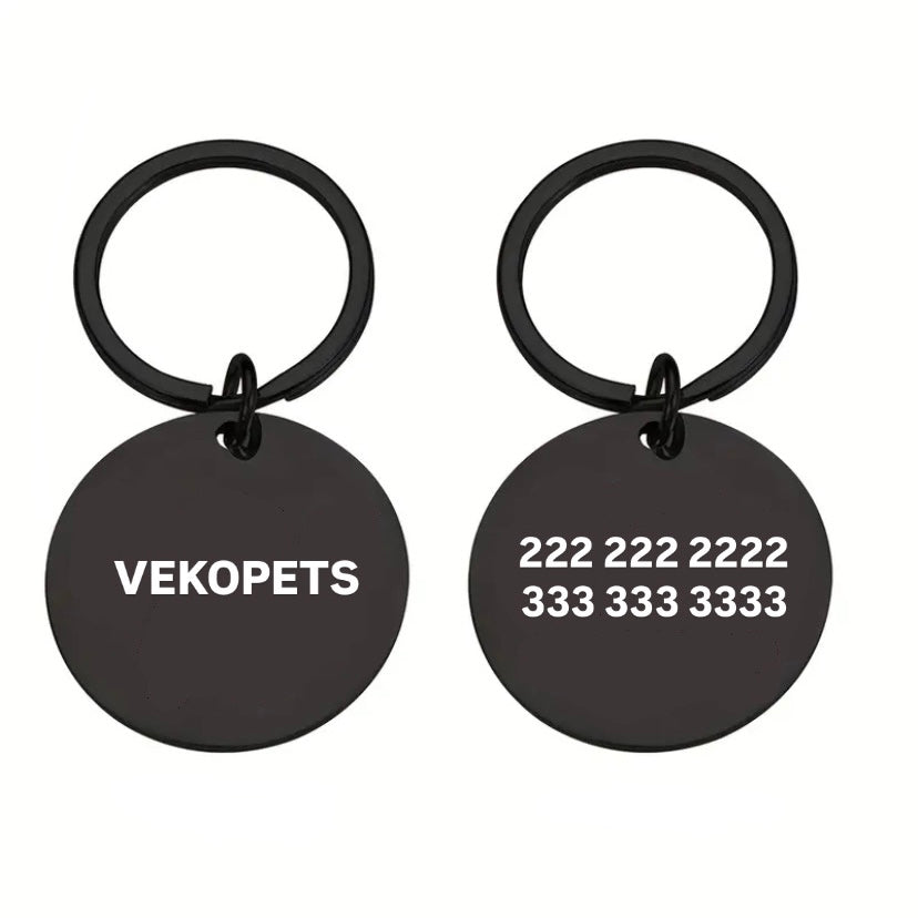 placa de acero negra para mascotas 