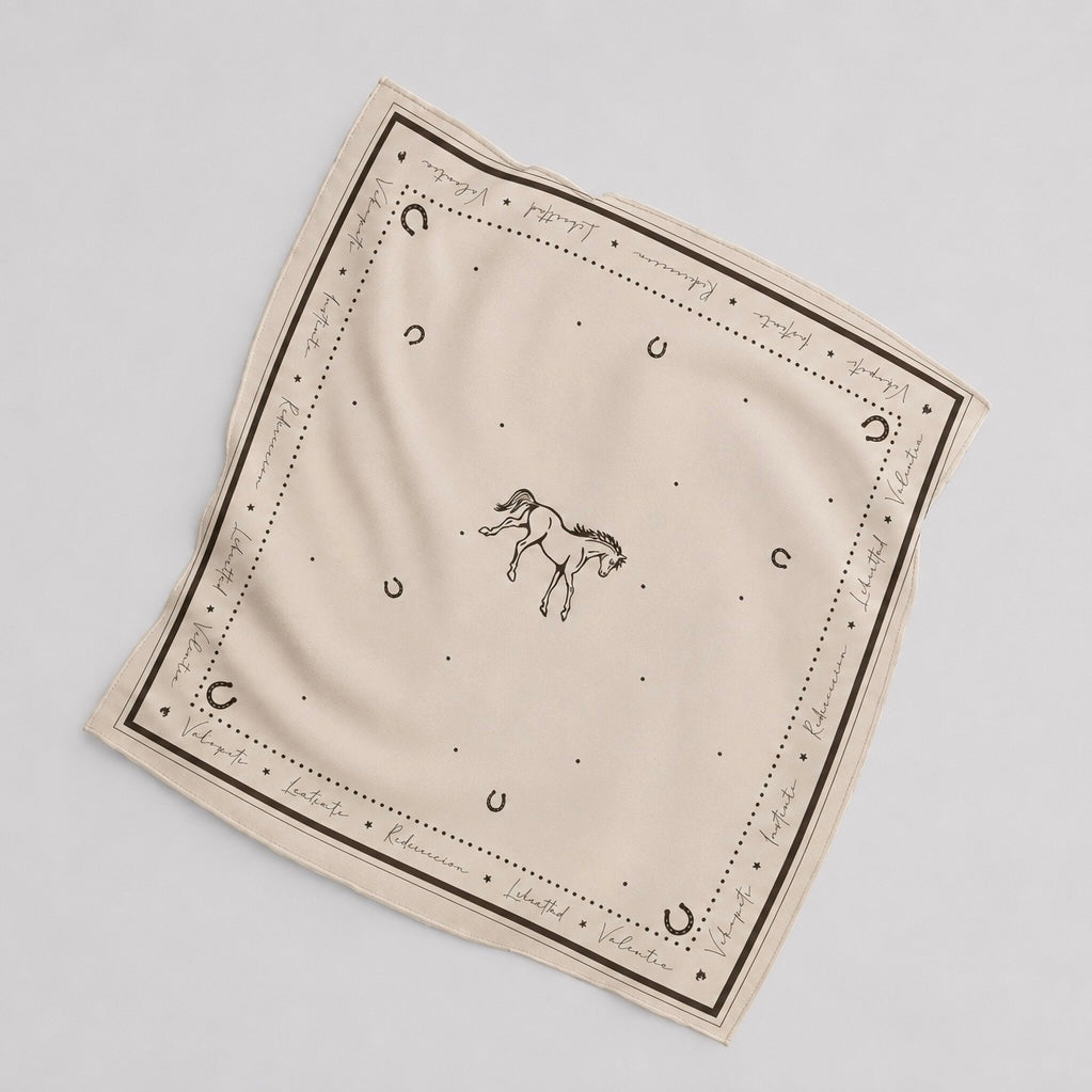 Silk scarf for human | Beige horse