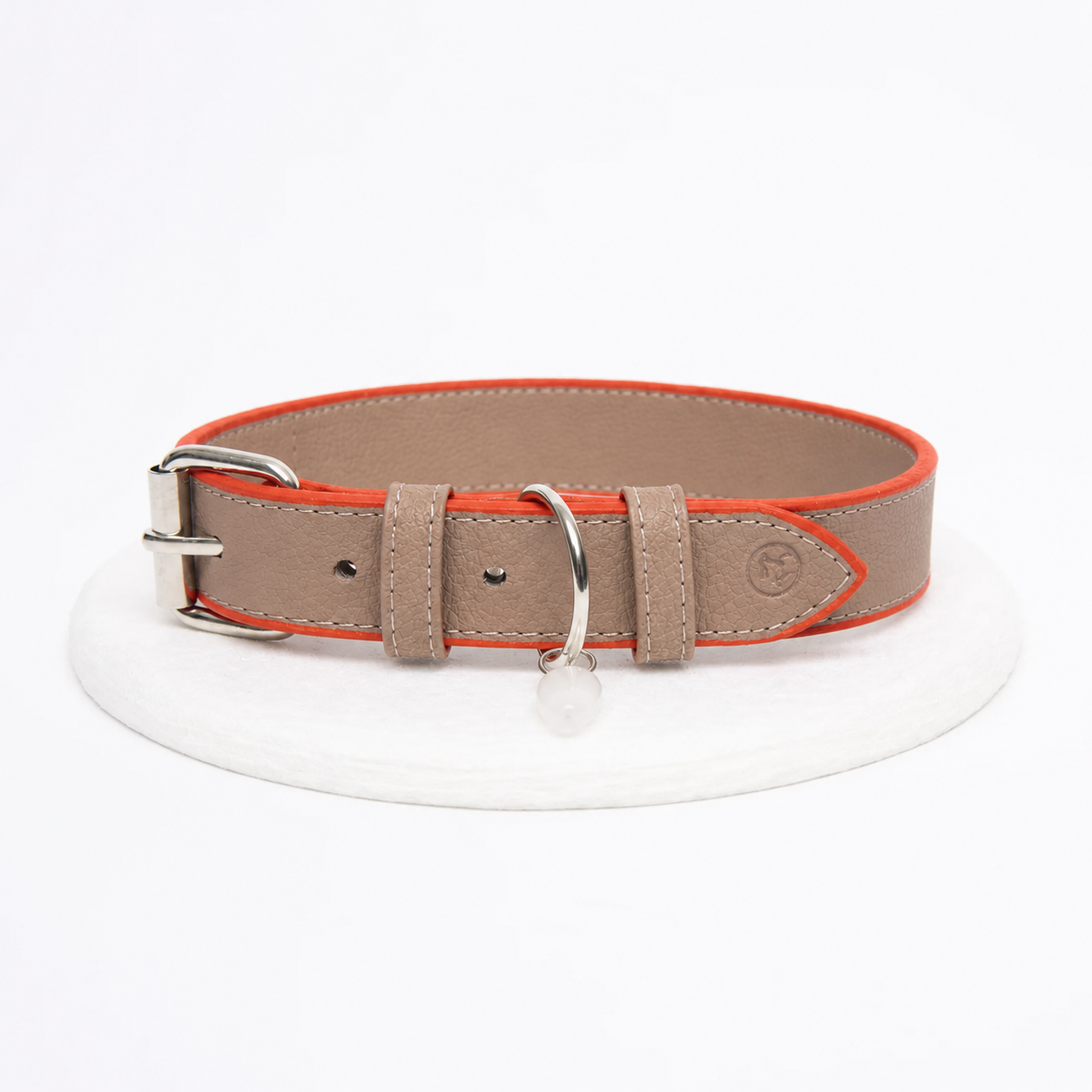 Vegan leather collar | Taupe ember
