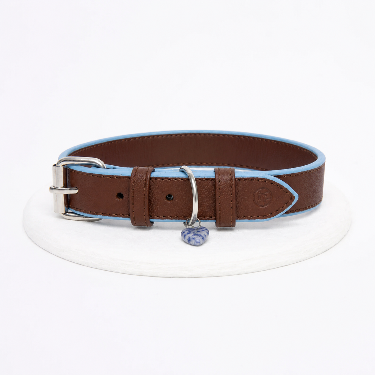 Vegan leather collar | Cacao Blue