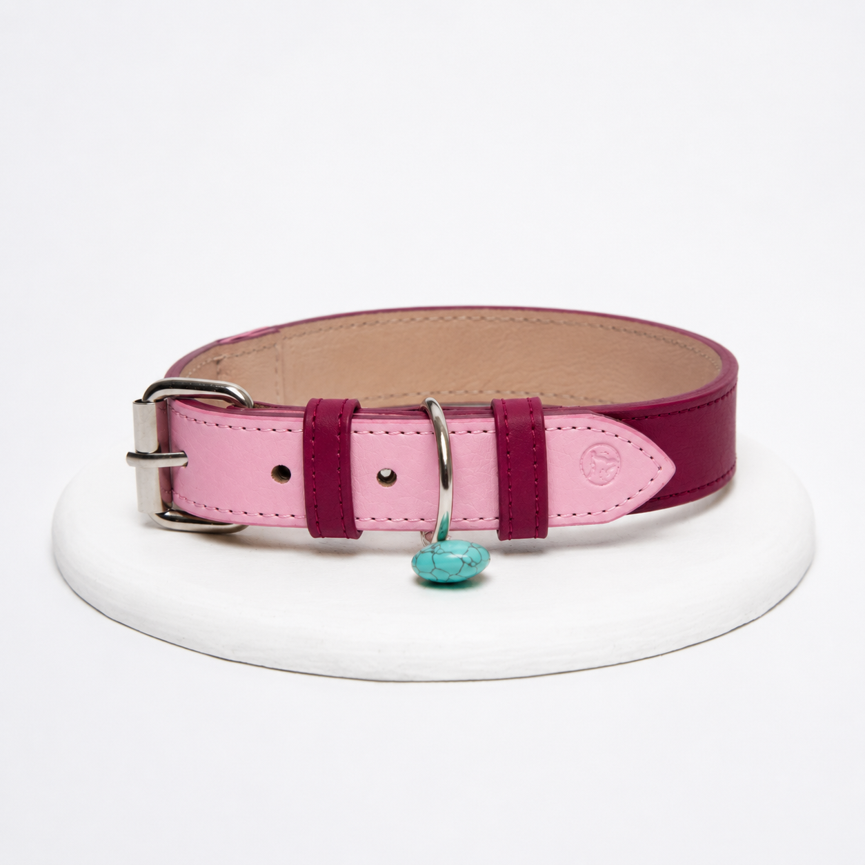 Vegan Leather Collar | Wine & Rose Gold