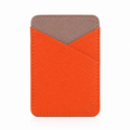 Vegan leather card holder | Orange & Taupe