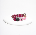 Vegan Leather Cat Collar | Wine & Pink